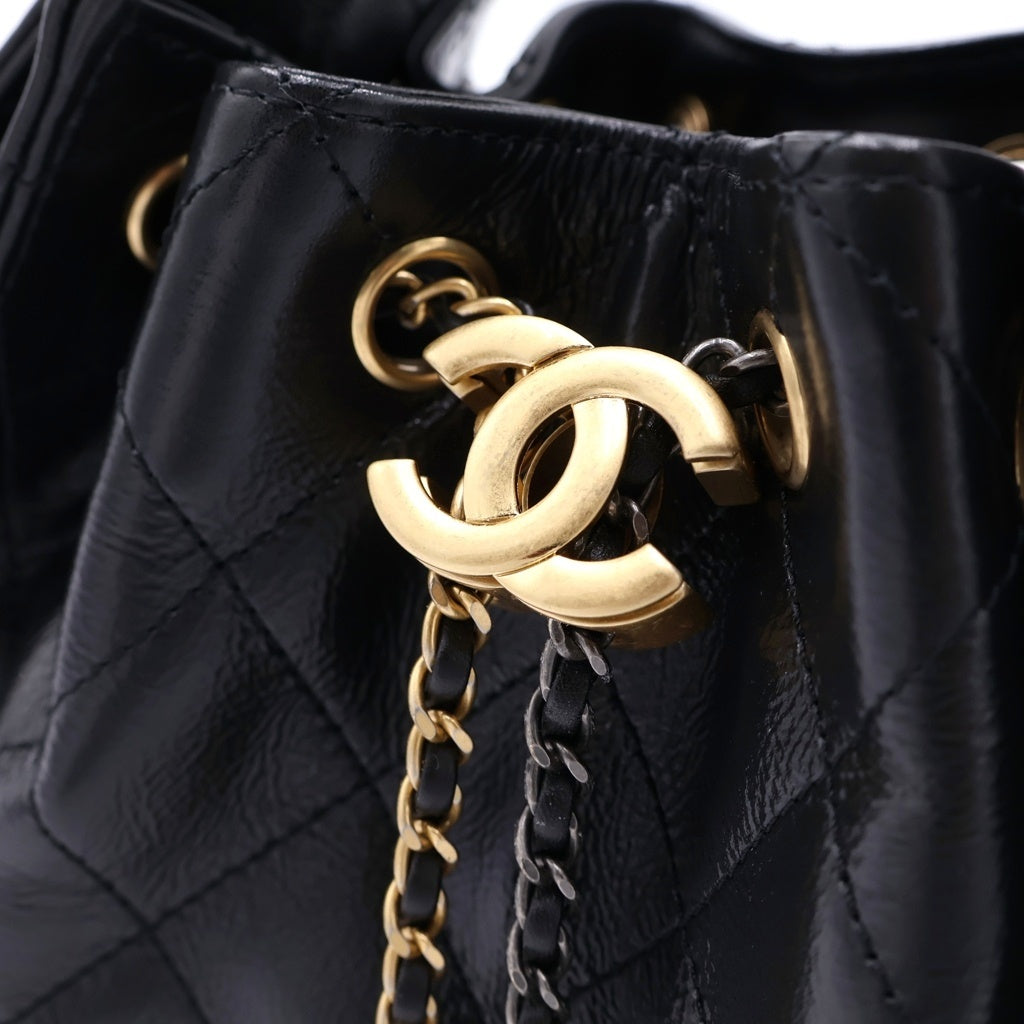 CHANEL(シャネル) シャネル25 ミニ カーフスキン レザー チェーン ショルダーバッグ シルバー/ゴールド金具 ブラック AS5631 レディース