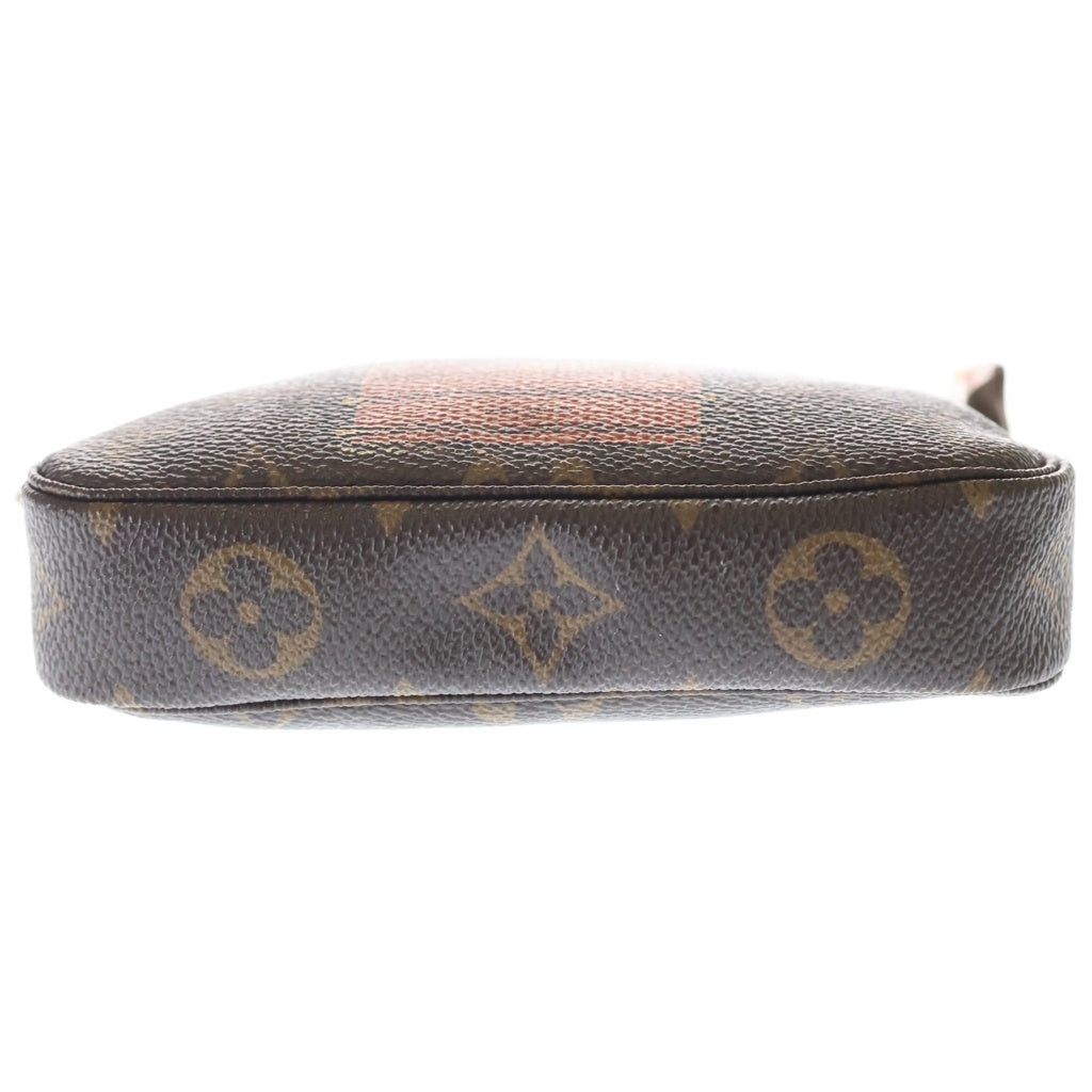 LOUIS VUITTON(ルイヴィトン) モノグラム ミニポシェットアクセソワール トランク&ロック ポーチ ケース ブラウン PVC M60417 ゴールド金具 レディース