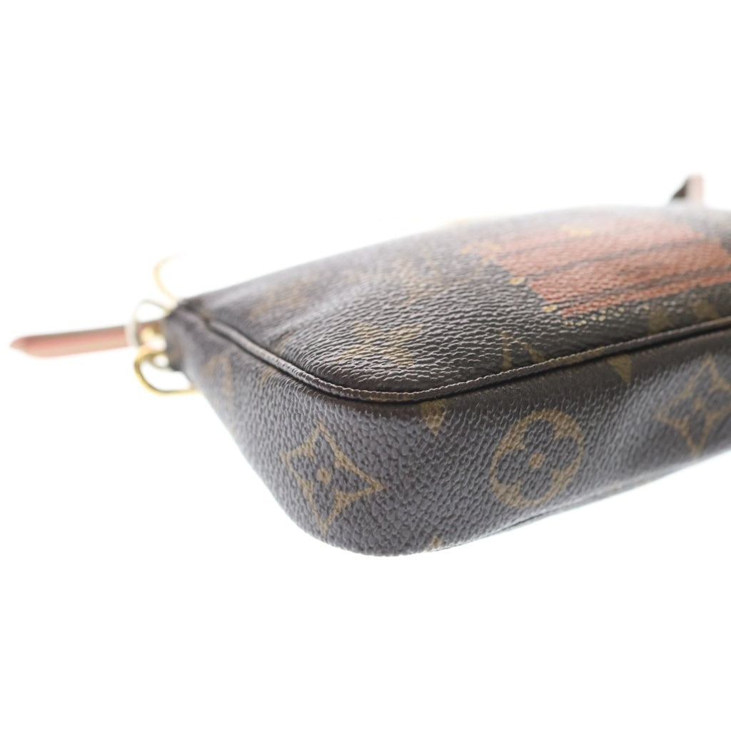 LOUIS VUITTON(ルイヴィトン) モノグラム ミニポシェットアクセソワール トランク&ロック ポーチ ケース ブラウン PVC M60417 ゴールド金具 レディース
