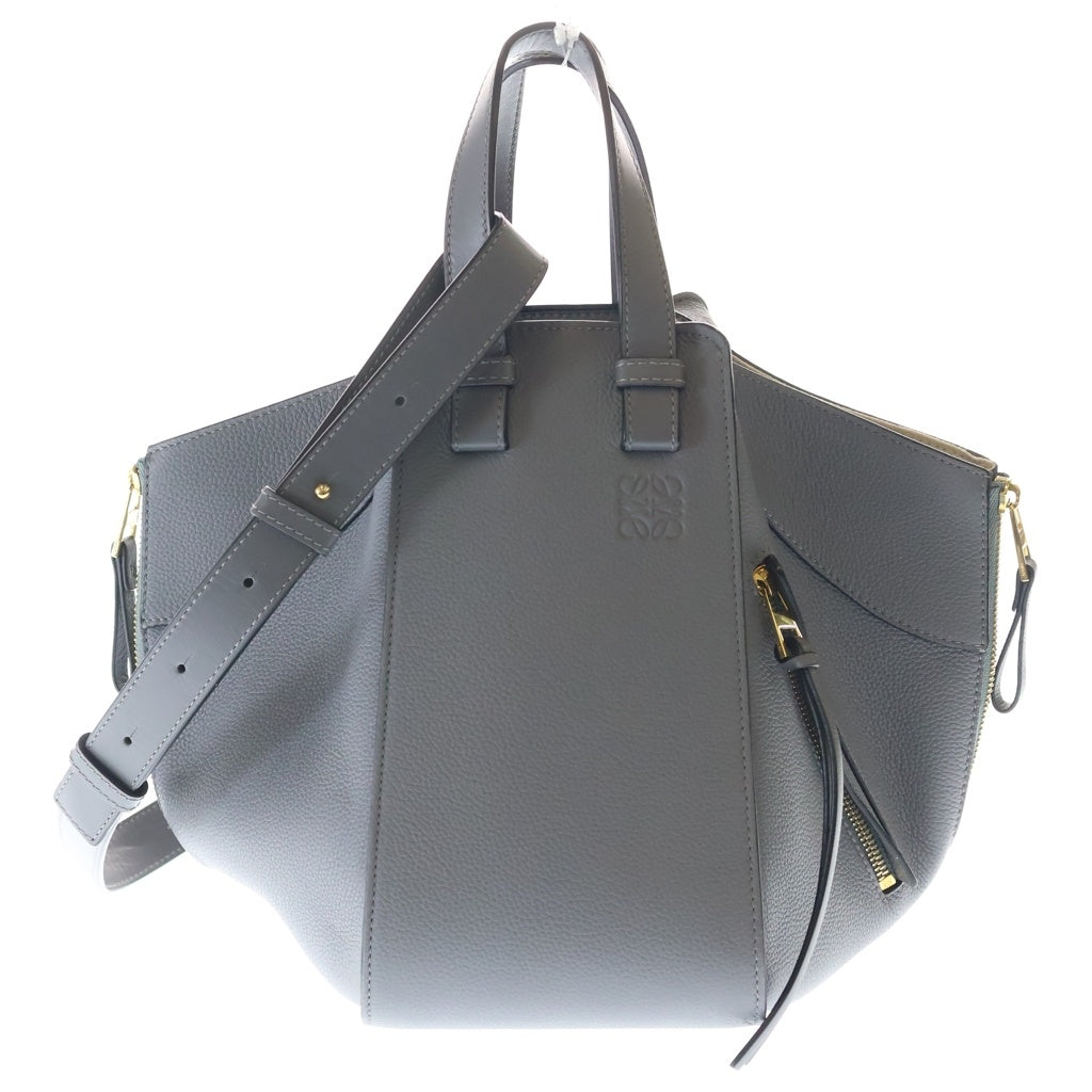 LOEWE(ロエベ) ハンモック スモール ショルダーバッグ グレー レザー ゴールド金具 レディース