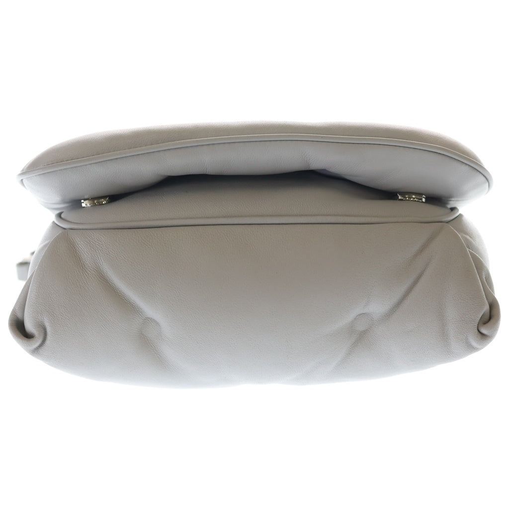 Maison Margiela(メゾンマルジェラ) グラムスラム フラップ スモール チェーンショルダーバッグ グレー レザー SB1WG0019 シルバー金具 レディース
