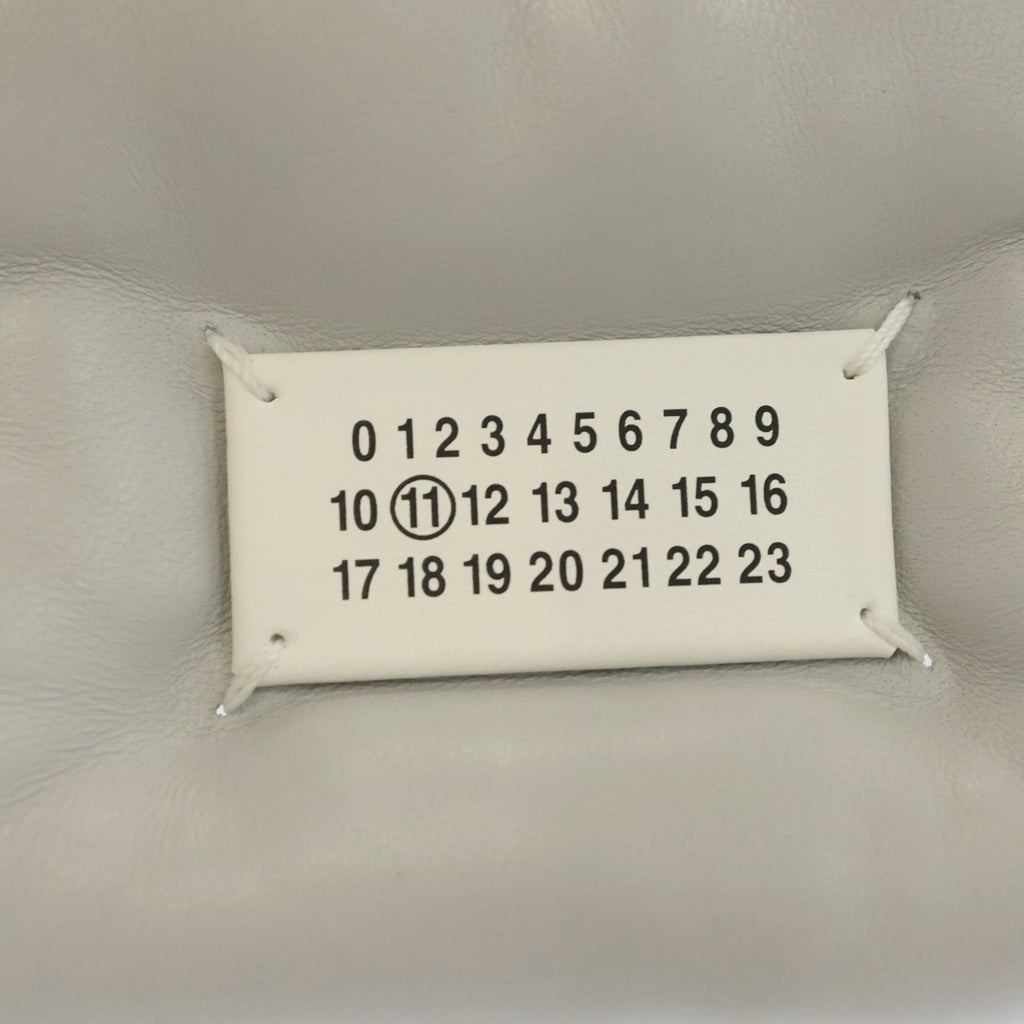 Maison Margiela(メゾンマルジェラ) グラムスラム フラップ スモール チェーンショルダーバッグ グレー レザー SB1WG0019 シルバー金具 レディース