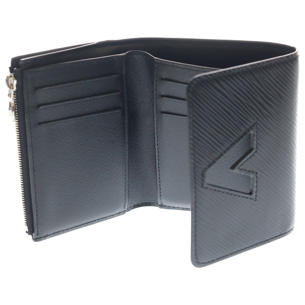 LOUIS VUITTON(ルイヴィトン) エピ ポルトフォイユ ツイスト コンパクトウォレット 三つ折り財布 コインケース ブラック レザー M63322 シルバー金具 レディース