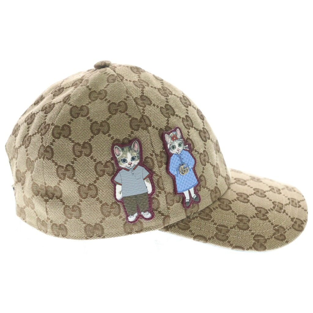 GUCCI(グッチ) ヒグチユウコ GGキャンバス ベースボールキャップ ベージュ×ブルー #M 847862 レディース