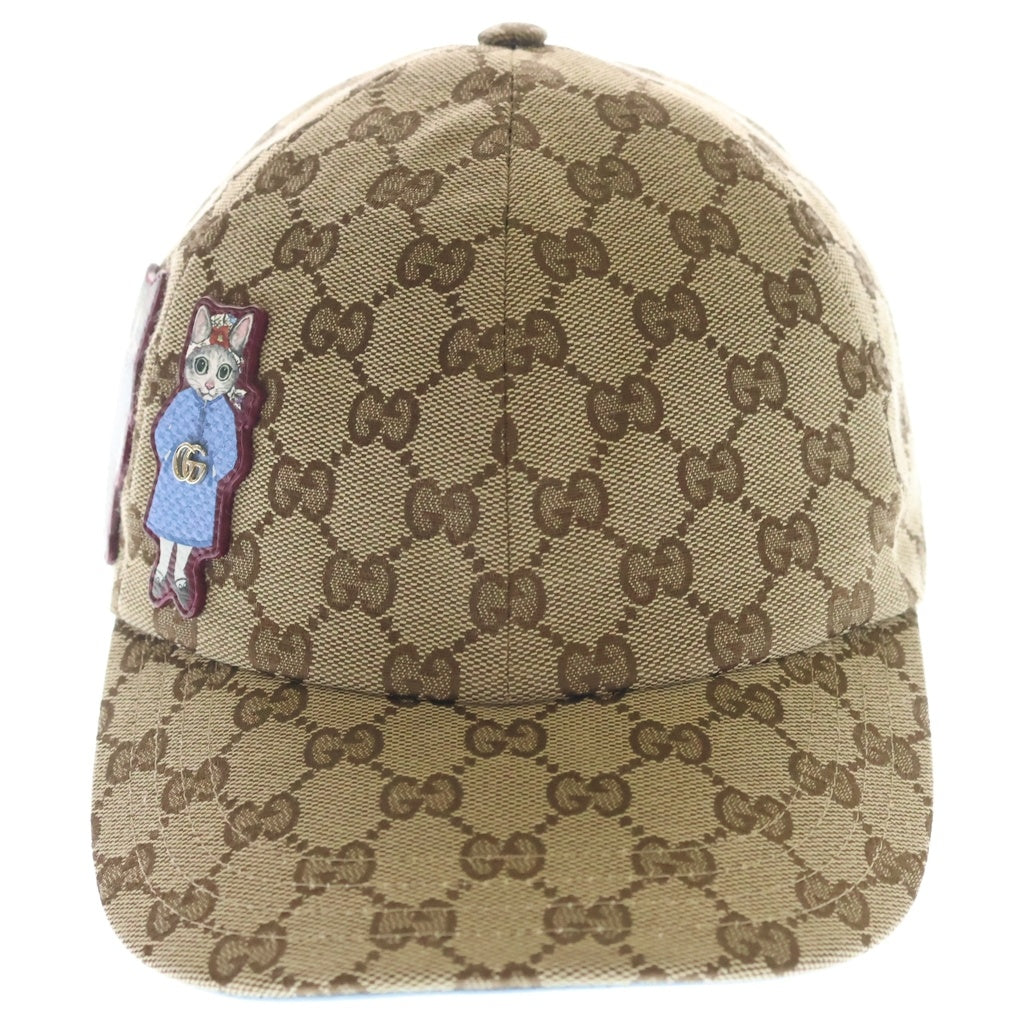 GUCCI(グッチ) ヒグチユウコ GGキャンバス ベースボールキャップ ベージュ×ブルー #M 847862 レディース