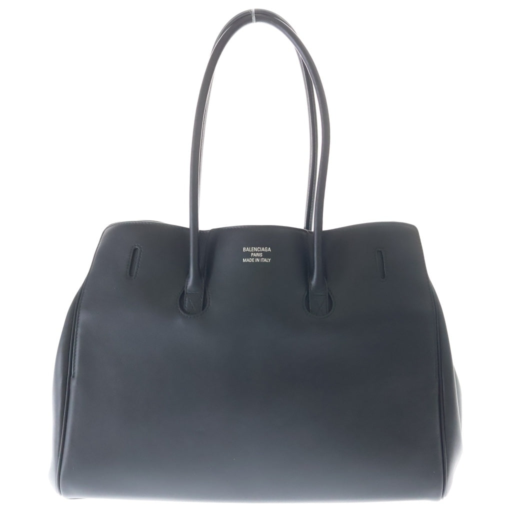 BALENCIAGA(バレンシアガ) ベルエアー キャリーオール ミディアム ハンドバッグ ブラック カーフスキン 805481 シルバー金具 レディース