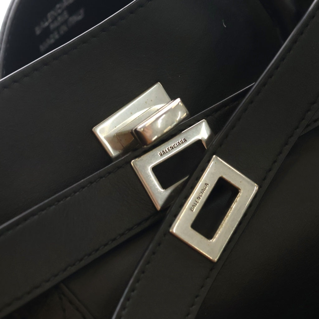 BALENCIAGA(バレンシアガ) ベルエアー キャリーオール ミディアム ハンドバッグ ブラック カーフスキン 805481 シルバー金具 レディース