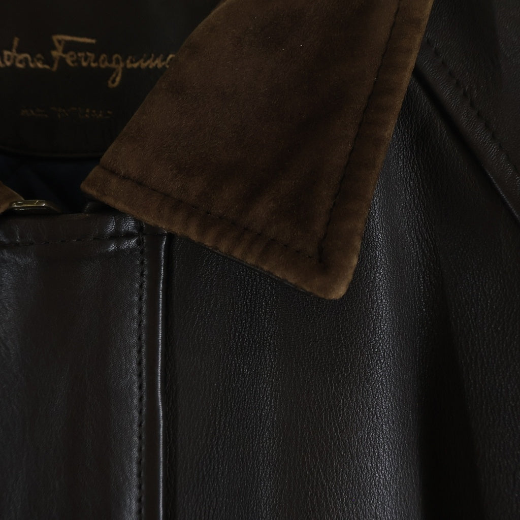 Salvatore Ferragamo(サルヴァトーレ フェラガモ) レザーコート ブラウン #52