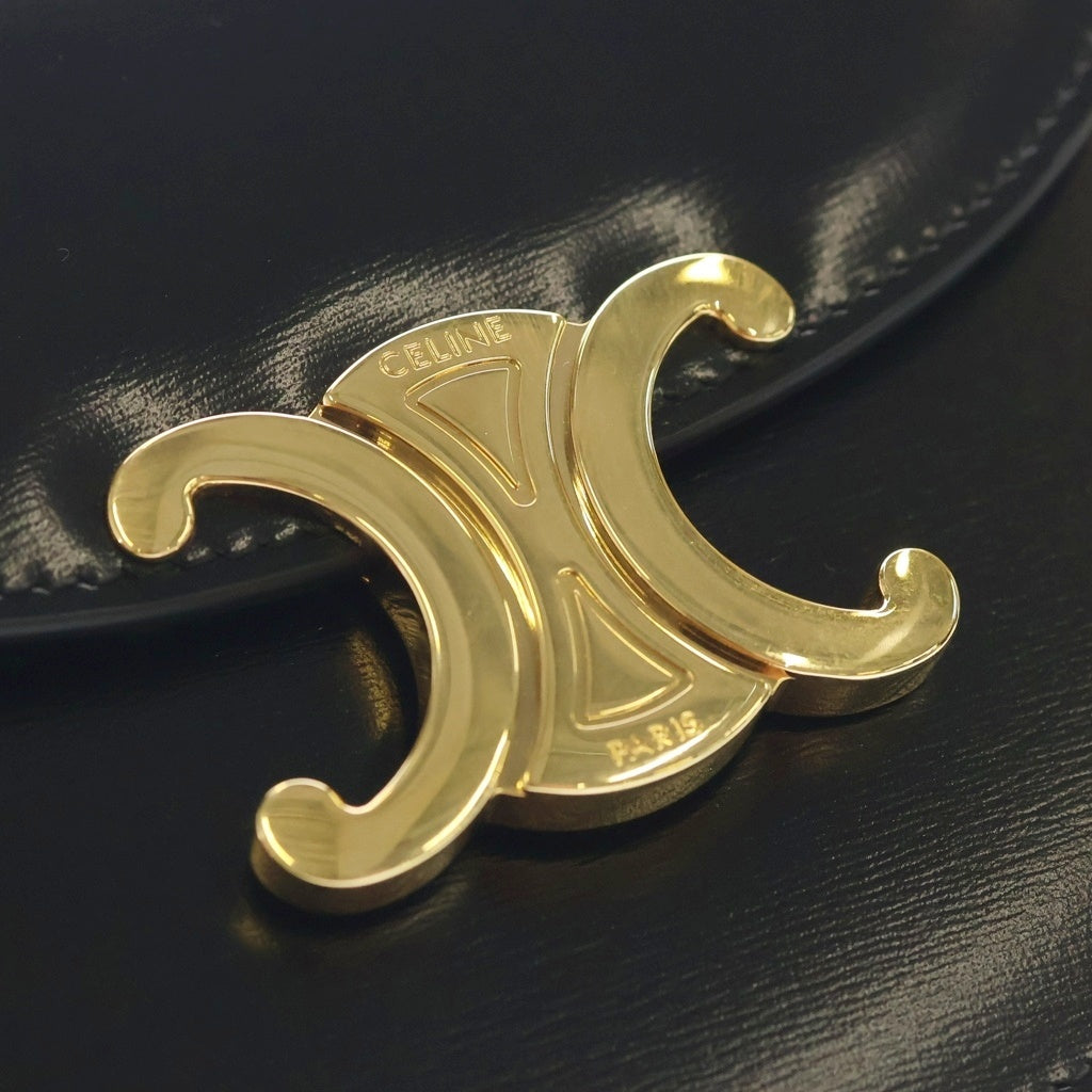 CELINE(セリーヌ) ミニ ブザス クレア 2WAYバッグ ハンドバッグ ショルダーバッグ ブラック レザー ゴールド金具 レディース