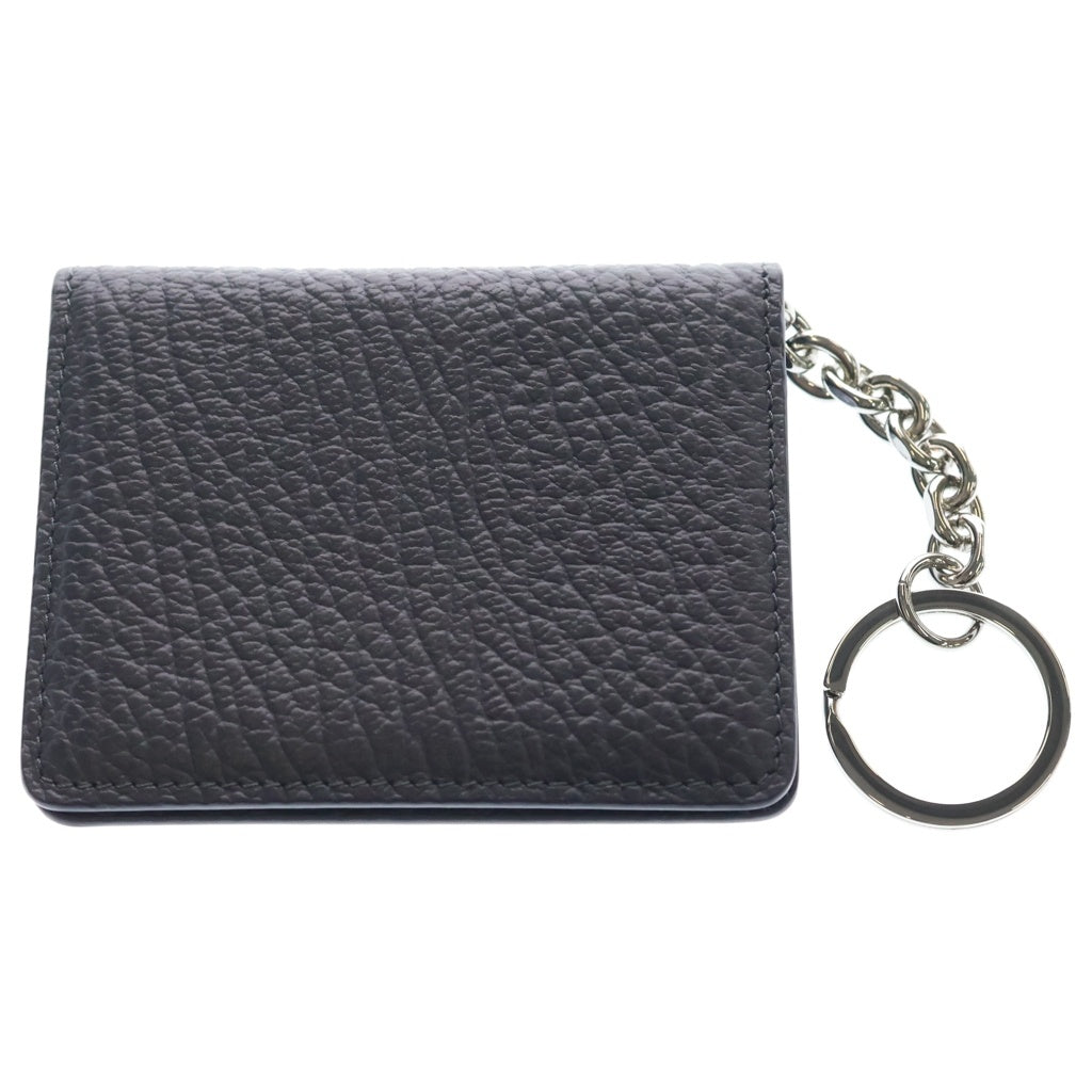 Maison Martin Margiela(メゾンマルタンマルジェラ) バッグチャーム コンパクトウォレット カードケース ブルーパープル レザー シルバー金具
