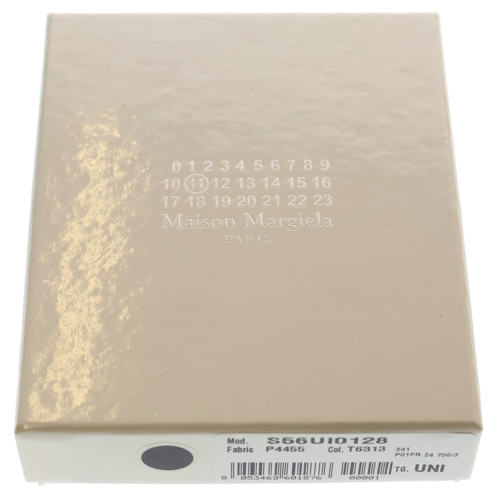 Maison Martin Margiela(メゾンマルタンマルジェラ) バッグチャーム コンパクトウォレット カードケース ブルーパープル レザー シルバー金具