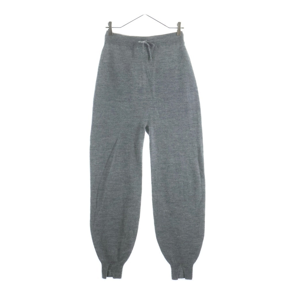 three dots(スリードッツ) Wool cashmere pants ウールカシミヤパンツ ニット リブ グレー MX6001Y レディース