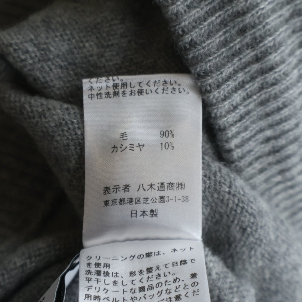 three dots(スリードッツ) Wool cashmere pants ウールカシミヤパンツ ニット リブ グレー MX6001Y レディース