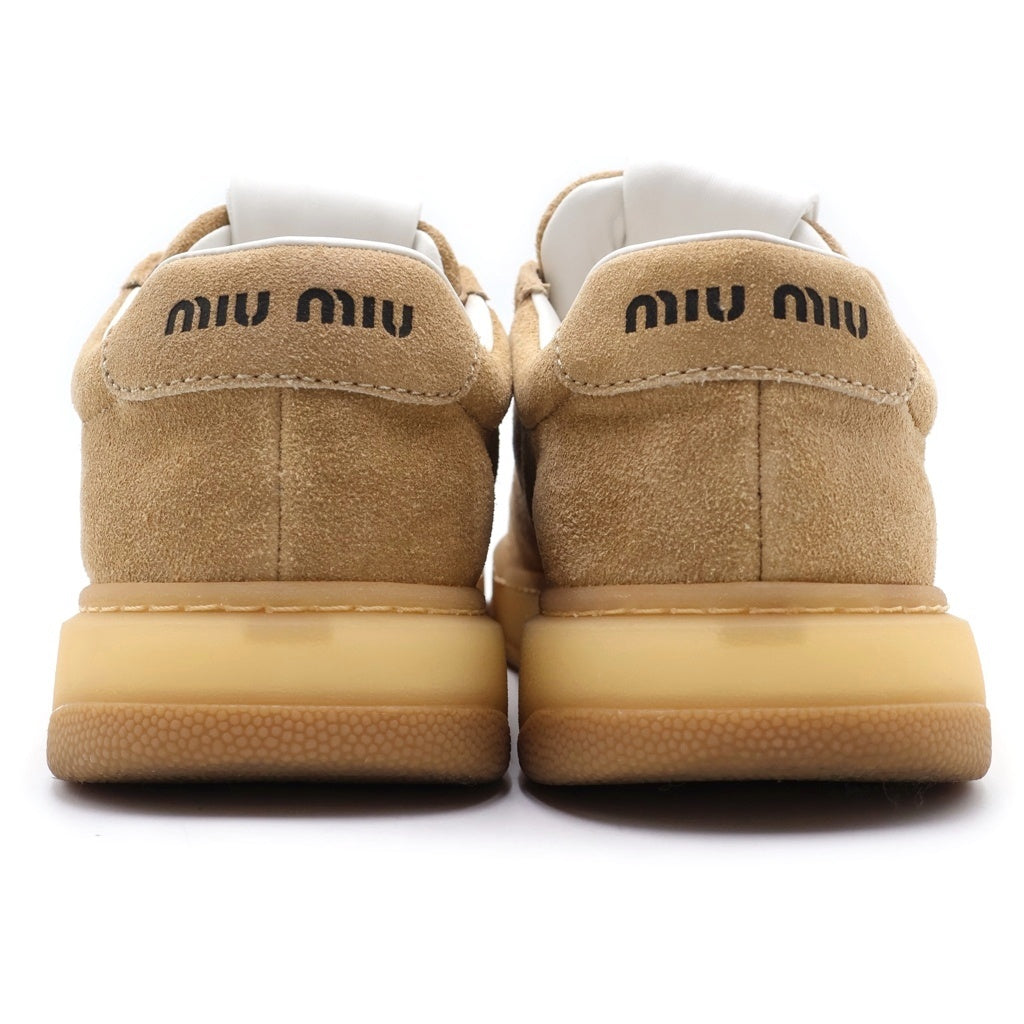 miumiu(ミュウミュウ) プリューム スエード ローカットスニーカー シューズ ブラウン レディース