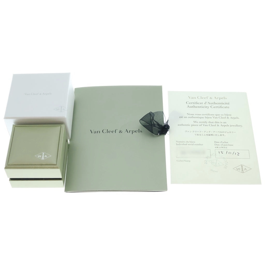 Van Cleef & Arpels(ヴァンクリーフアンドアーペル) ヴィンテージアルハンブラ マザーオブパール 1Pダイヤ リング ホワイト×イエローゴールド 750YG #48 レディース