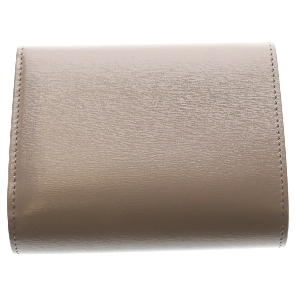 CELINE(セリーヌ) トリオンフ スモールフラップウォレット コンパクトウォレット 三つ折り財布 グレージュ レザー ゴールド金具 レディース