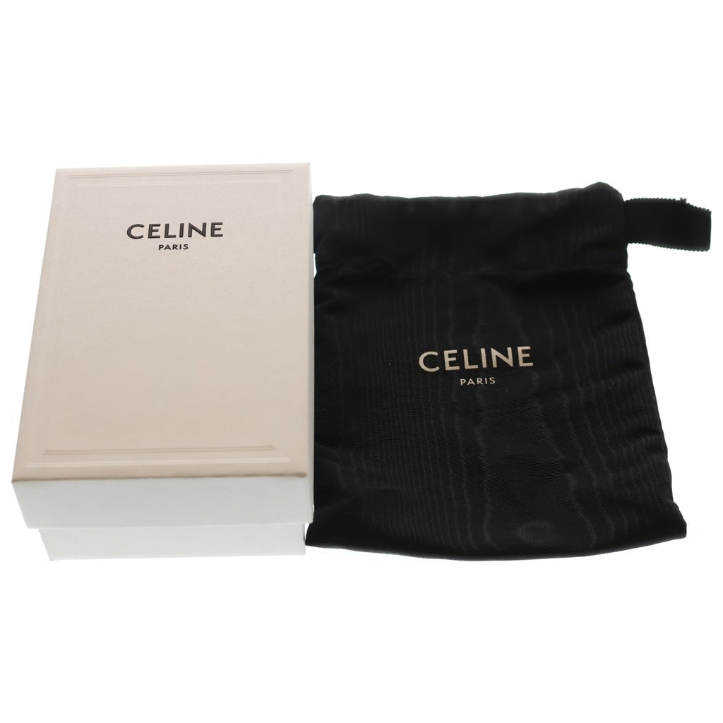 CELINE(セリーヌ) トリオンフ スモールフラップウォレット コンパクトウォレット 三つ折り財布 グレージュ レザー ゴールド金具 レディース