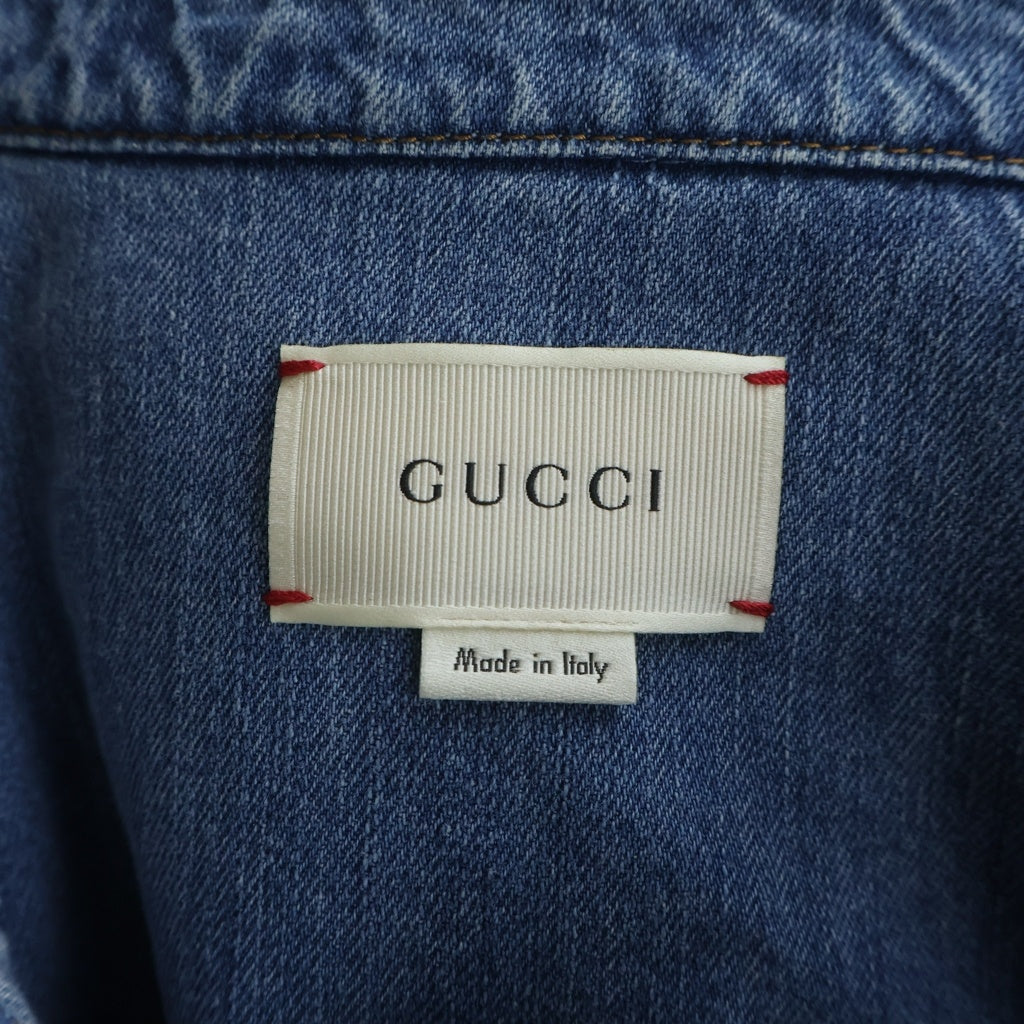 GUCCI(グッチ) 刺繍デニムジャケット トラッカージャケット インディゴ 457172 レディース