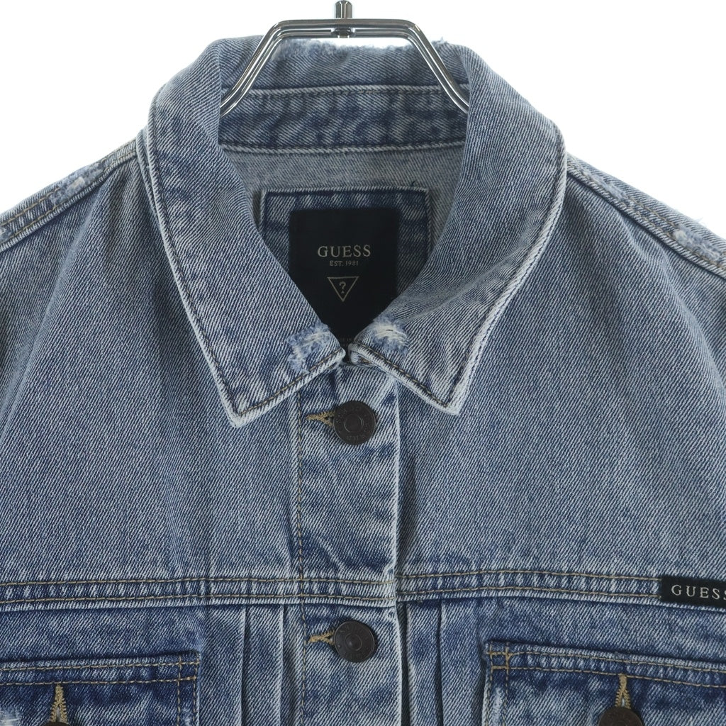 GUESS(ゲス) デニム トラッカージャケット ロゴ インディゴ RK1D1850K レディース