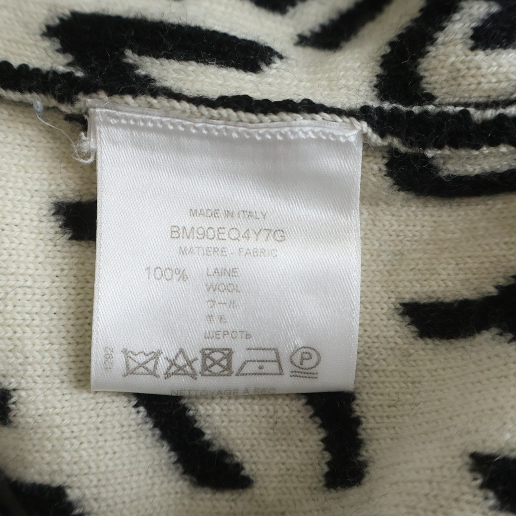 GIVENCHY(ジバンシィ) 総柄 長袖ウールニット セーター ロゴ ブラック/ホワイト BM90EQ4Y7G