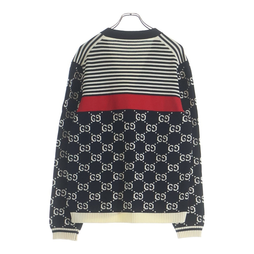 GUCCI(グッチ) GGジャガード コットンカーディガン 総柄 ブラック 523048