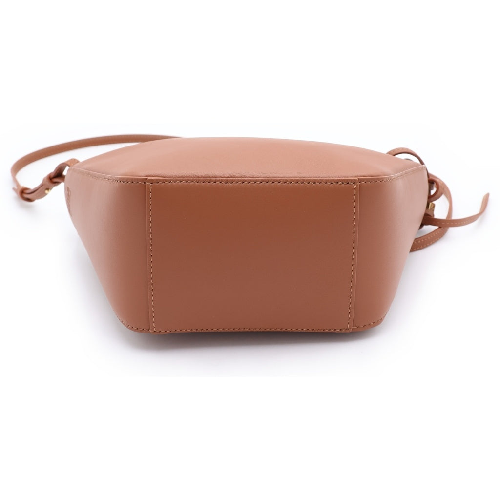 LOEWE(ロエベ) ハンモック ミニホーボー レザー 2WAY ハンド ショルダーバッグ ゴールド金具 ブラウン レディース