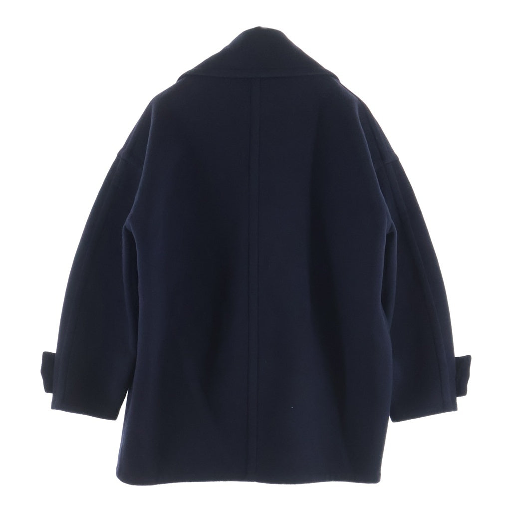 LOEWE(ロエベ) ぺブル 金ボタン ウールピーコート ネイビー #34 レディース