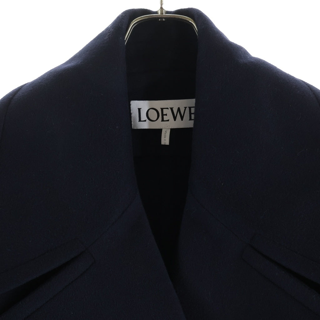 LOEWE(ロエベ) ぺブル 金ボタン ウールピーコート ネイビー #34 レディース