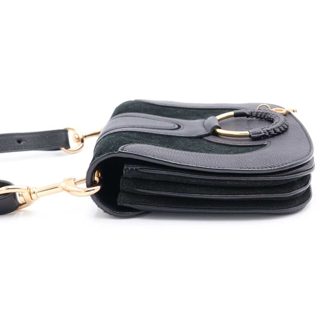 SEE BY CHLOE(シーバイクロエ) ハナ ショルダーバッグ ブラック レザー ゴールド金具 レディース