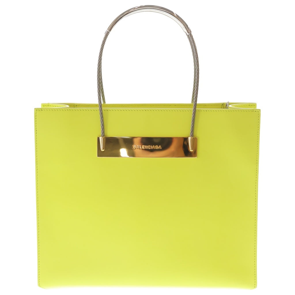 BALENCIAGA(バレンシアガ) ケーブル 2wayショルダーバッグ ハンドバッグ ネオンイエロー レザー 571177 シルバー金具 レディース