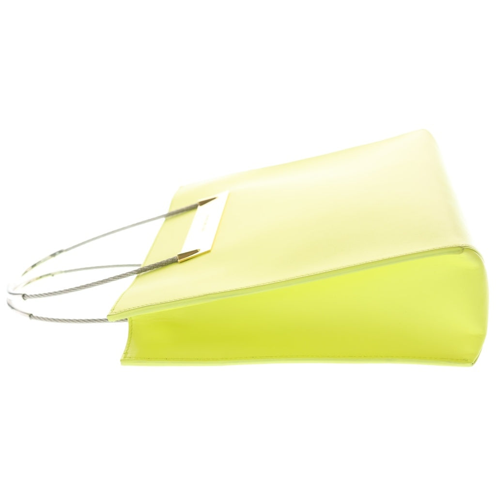 BALENCIAGA(バレンシアガ) ケーブル 2wayショルダーバッグ ハンドバッグ ネオンイエロー レザー 571177 シルバー金具 レディース