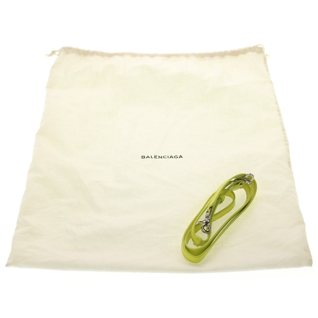 BALENCIAGA(バレンシアガ) ケーブル 2wayショルダーバッグ ハンドバッグ ネオンイエロー レザー 571177 シルバー金具 レディース