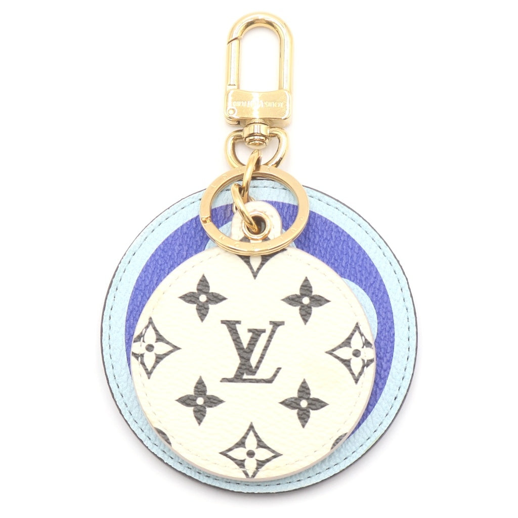 LOUIS VUITTON(ルイヴィトン) ポルトクレ・イリュストレ モノグラム ジャイアントリゾートオキナワ キーホルダー ブルー/ピンク M68510 レディース