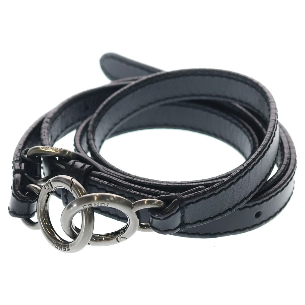 FENDI(フェンディ) ピーカブー ミディアム ハラコ×パイソン×レザー 2WAY ハンドバッグ ショルダーバッグ ブラック レディース