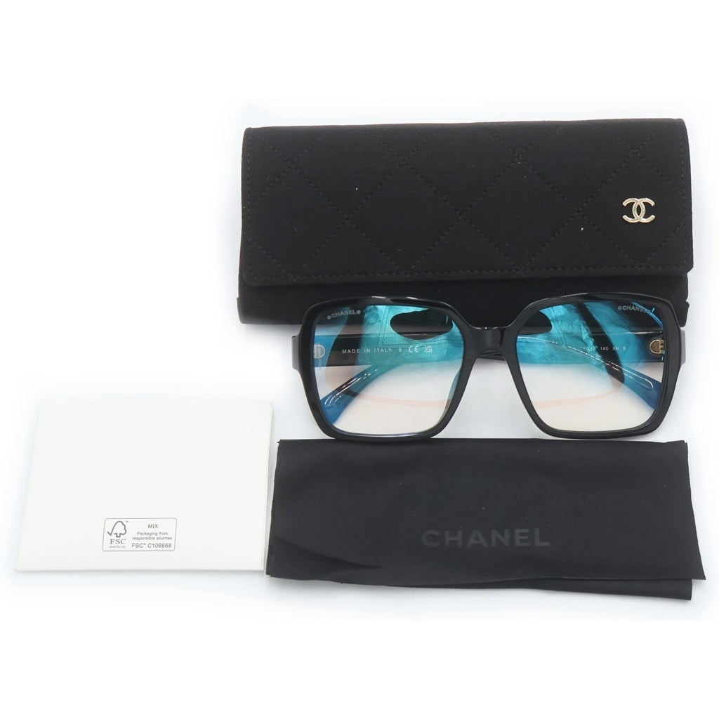 CHANEL(シャネル) スクエアシェイプ アイウェア サングラス ロゴ カラーレンズ ブラック 5408-S-A レディース