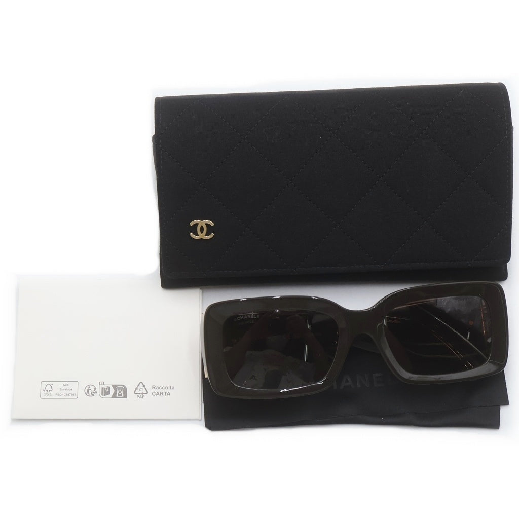 CHANEL(シャネル) ココマーク レクタングル シェイプ アイウェア サングラス カラーレンズ ダークブラウン 5534-A レディース