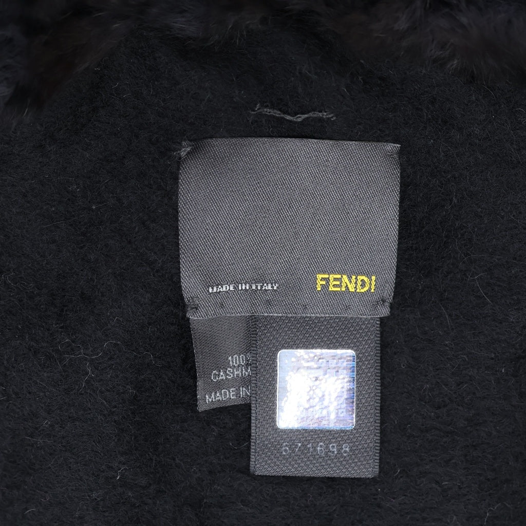 FENDI(フェンディ) カシミア ファー ストール マフラー ブラック レディース