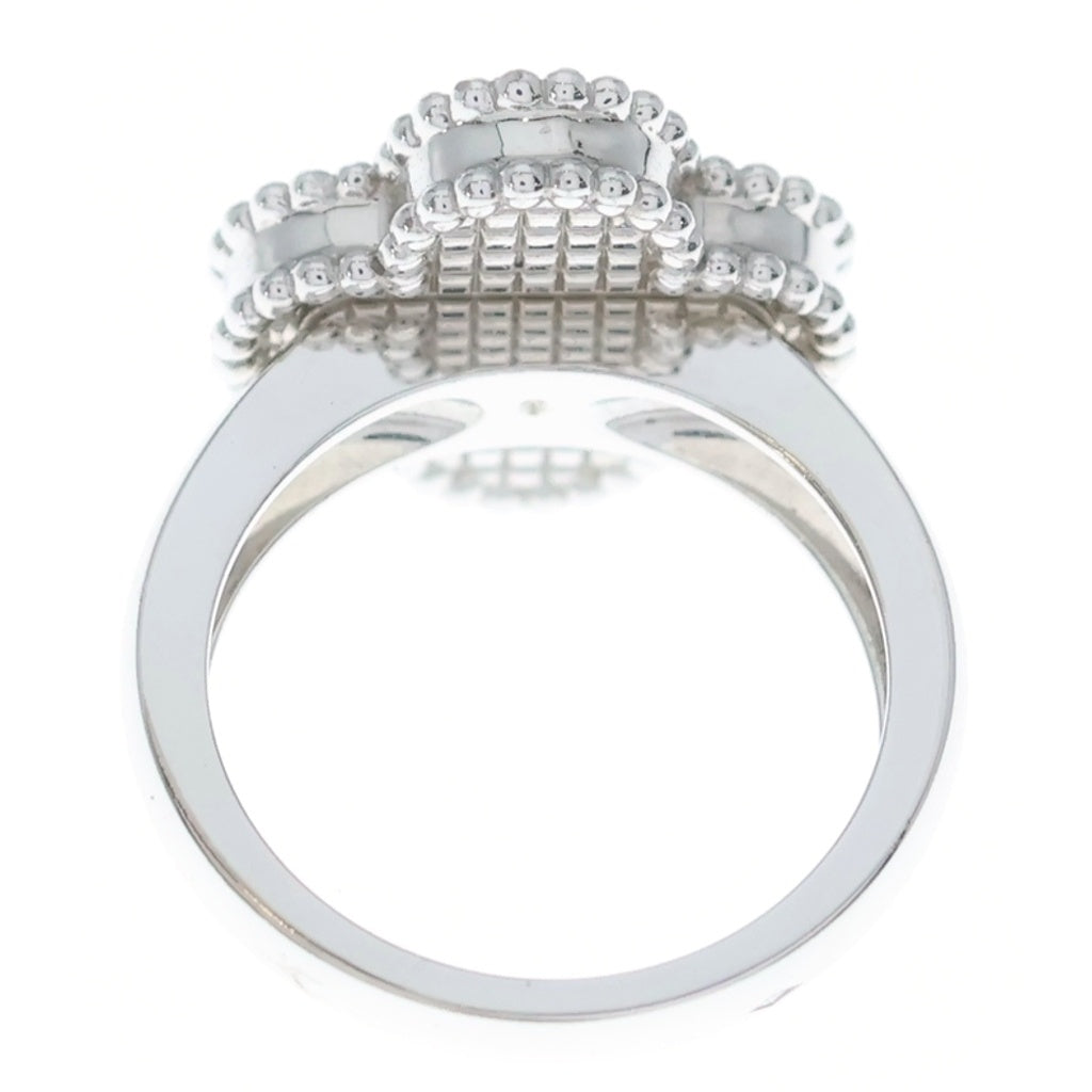 Van Cleef & Arpels(ヴァンクリーフアンドアーペル) ヴィンテージアルハンブラ ギョーシェ リング ホワイトゴールド Au750WG #47 VCARP9XI47 レディース