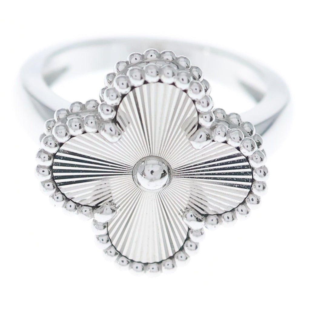 Van Cleef & Arpels(ヴァンクリーフアンドアーペル) ヴィンテージアルハンブラ ギョーシェ リング ホワイトゴールド Au750WG #47 VCARP9XI47 レディース
