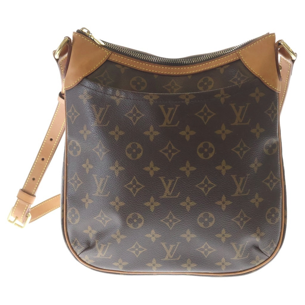 LOUIS VUITTON(ルイヴィトン) モノグラム オデオンPM ショルダーバッグ ポシェット ブラウン レザー×PVC M56390 ゴールド金具 レディース