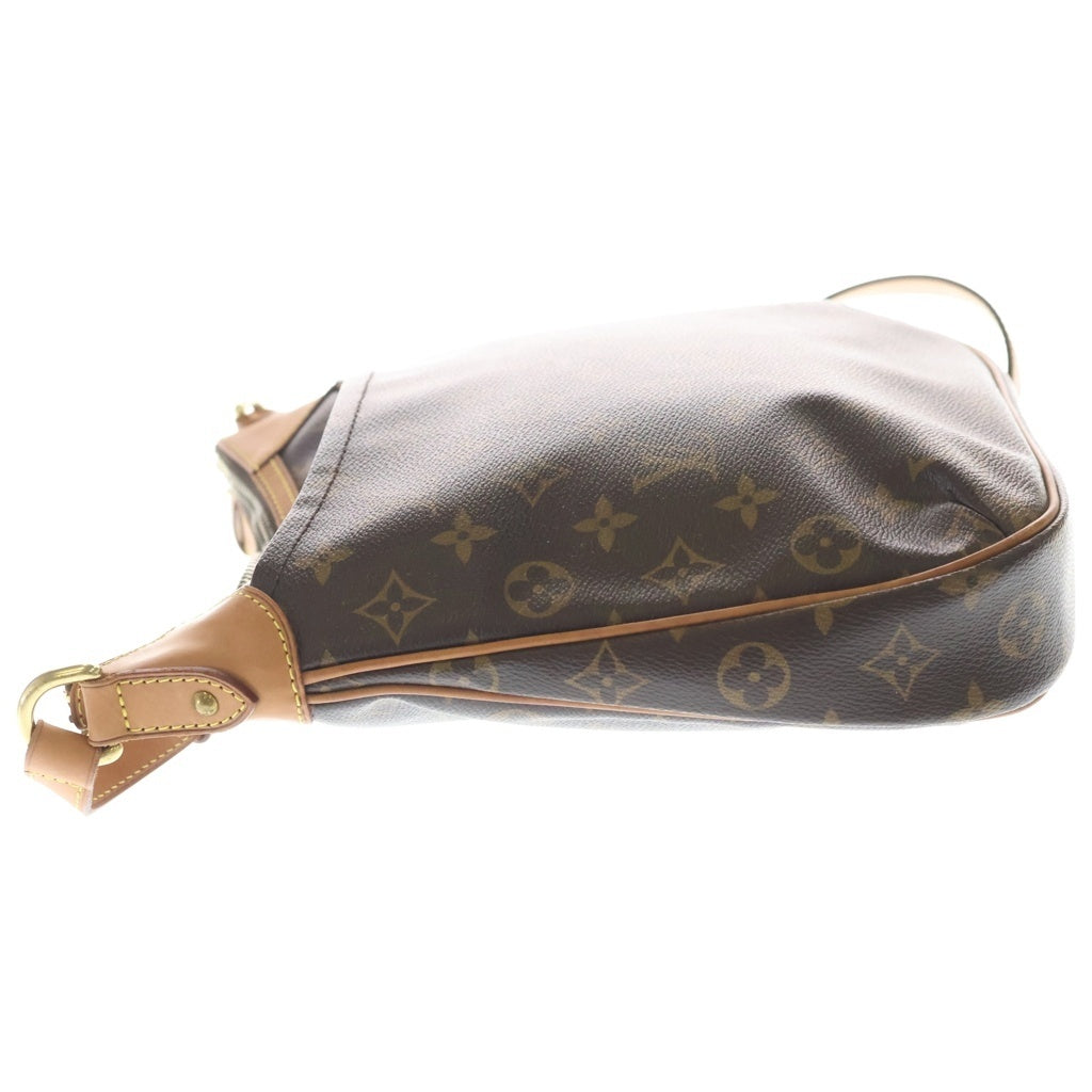 LOUIS VUITTON(ルイヴィトン) モノグラム オデオンPM ショルダーバッグ ポシェット ブラウン レザー×PVC M56390 ゴールド金具 レディース