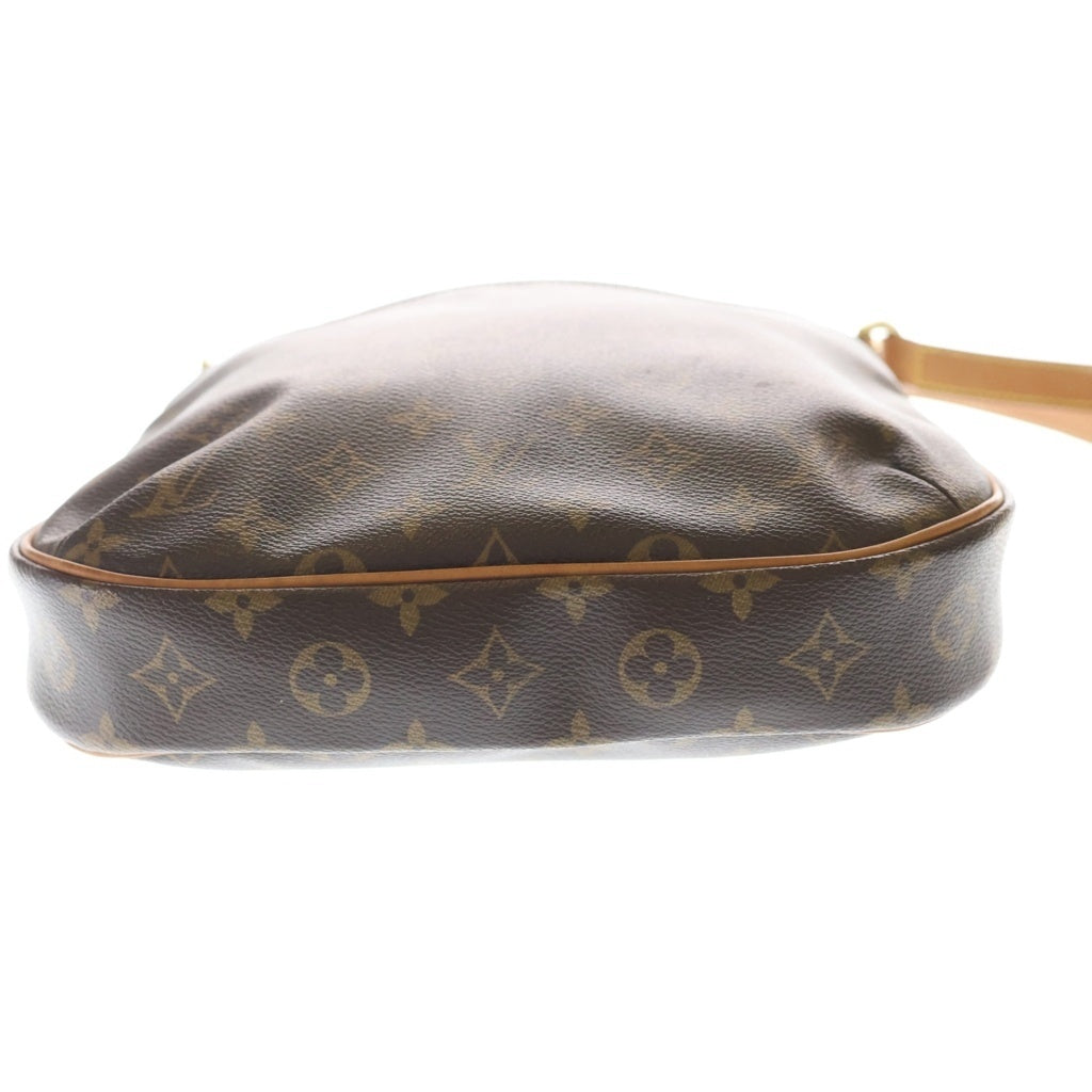 LOUIS VUITTON(ルイヴィトン) モノグラム オデオンPM ショルダーバッグ ポシェット ブラウン レザー×PVC M56390 ゴールド金具 レディース