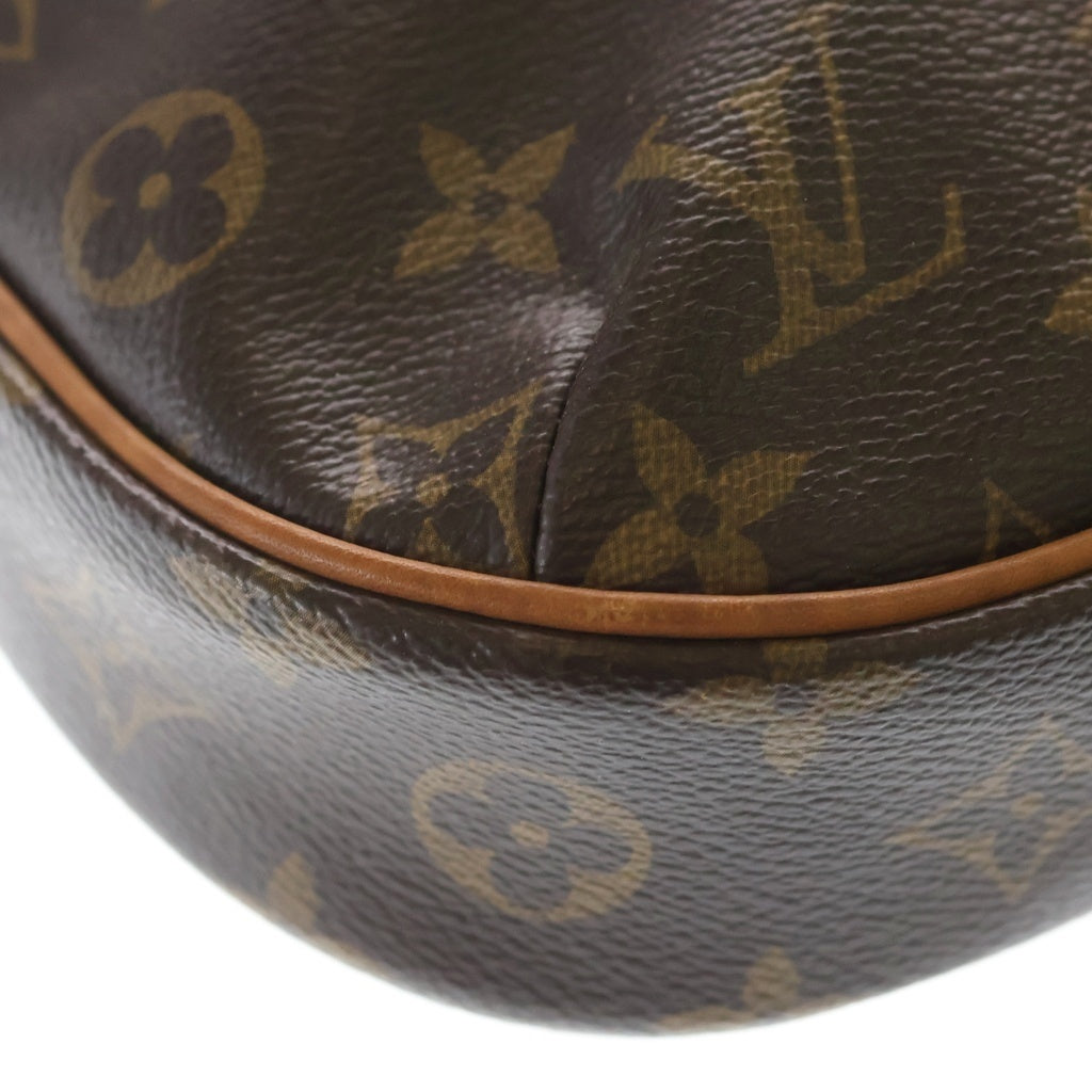 LOUIS VUITTON(ルイヴィトン) モノグラム オデオンPM ショルダーバッグ ポシェット ブラウン レザー×PVC M56390 ゴールド金具 レディース
