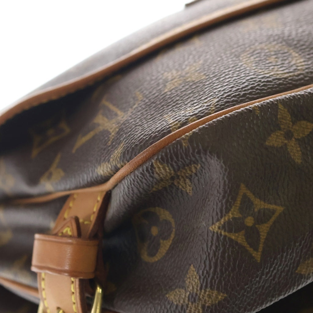 LOUIS VUITTON(ルイヴィトン) モノグラム ソミュール30 ショルダーバッグ ブラウン レザー×PVC M42256 ゴールド金具 レディース