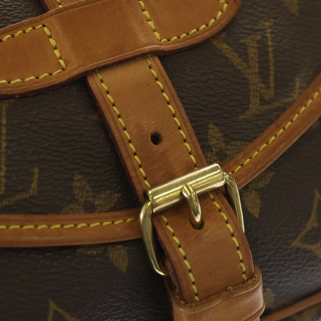 LOUIS VUITTON(ルイヴィトン) モノグラム ソミュール30 ショルダーバッグ ブラウン レザー×PVC M42256 ゴールド金具 レディース