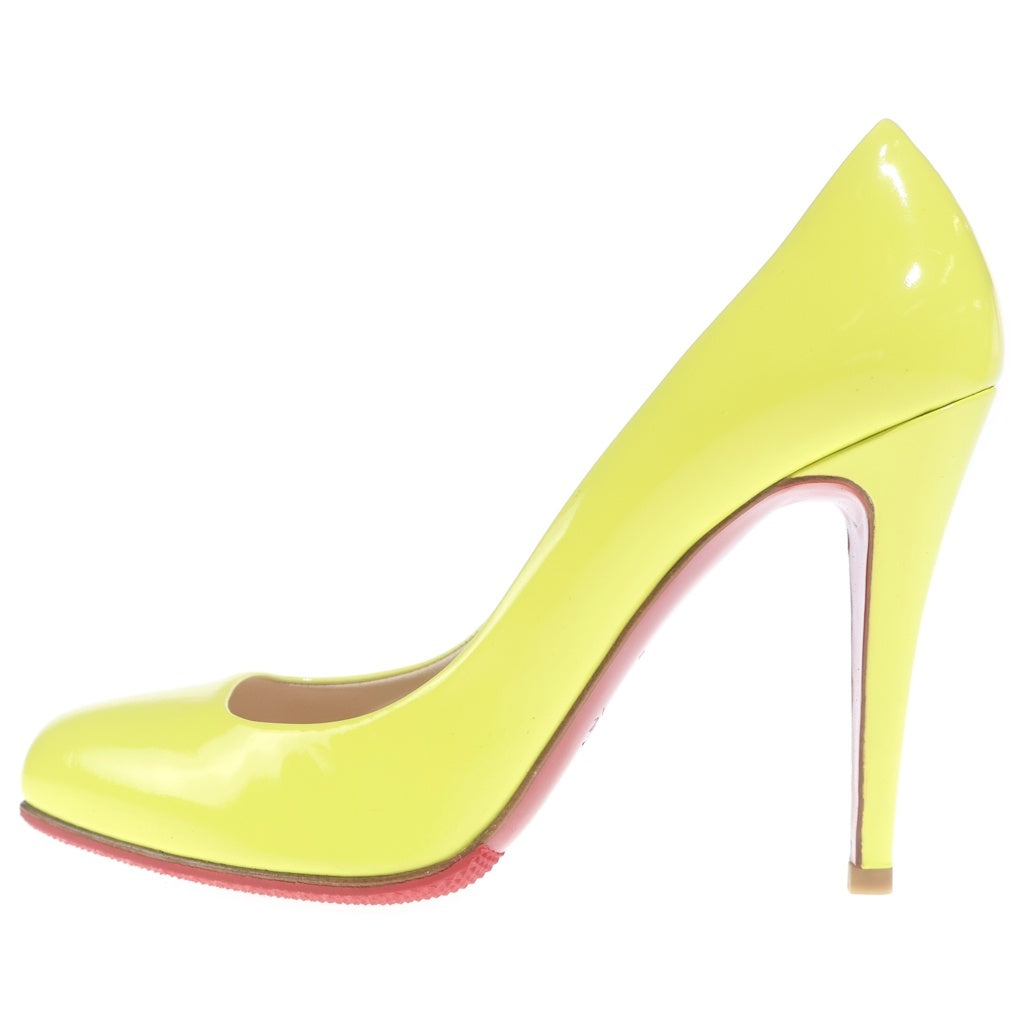 CHRISTIAN LOUBOUTIN(クリスチャンルブタン) パテント レザー ヒール パンプス シューズ #37 イエロー レディース
