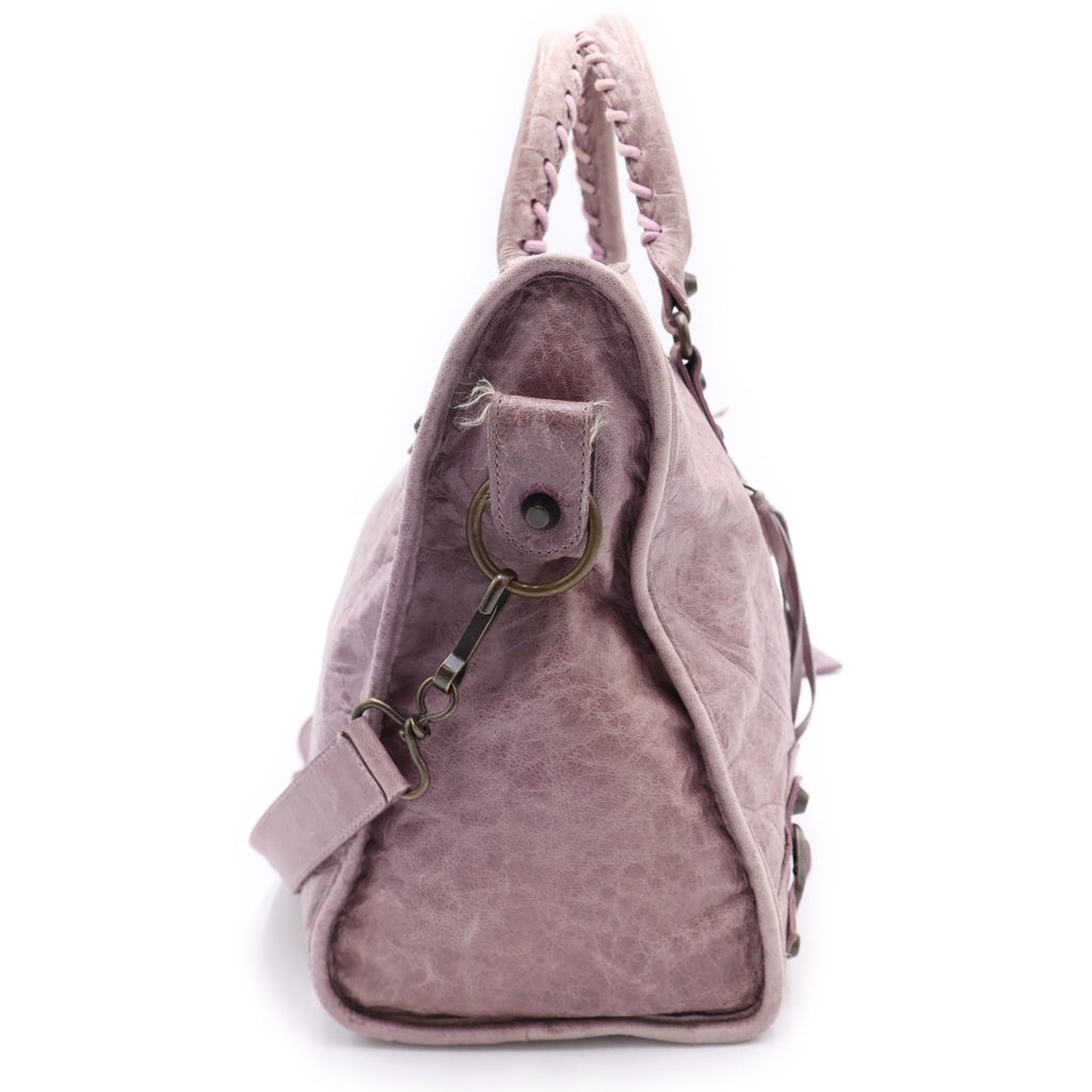 BALENCIAGA(バレンシアガ) ザ シティ ハンドバック ライトパープル レザー 115748 レディース