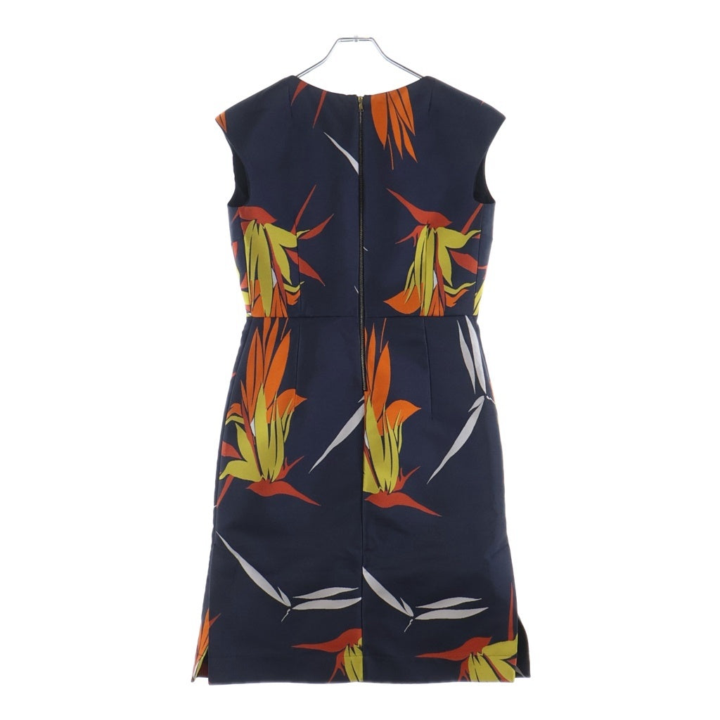 MARNI(マルニ) 花柄 ポリエステル シルク混 ノースリーブワンピース #40 ネイビー レディース