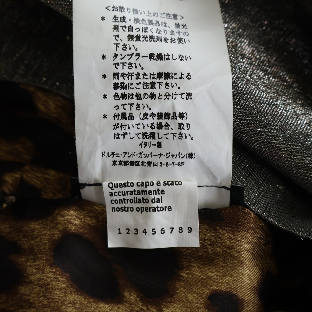 DOLCE & GABBANA(ドルチェアンドガッバーナ) ベルト付き レオパード ノースリーブ ワンピース #42 シルバー レディース