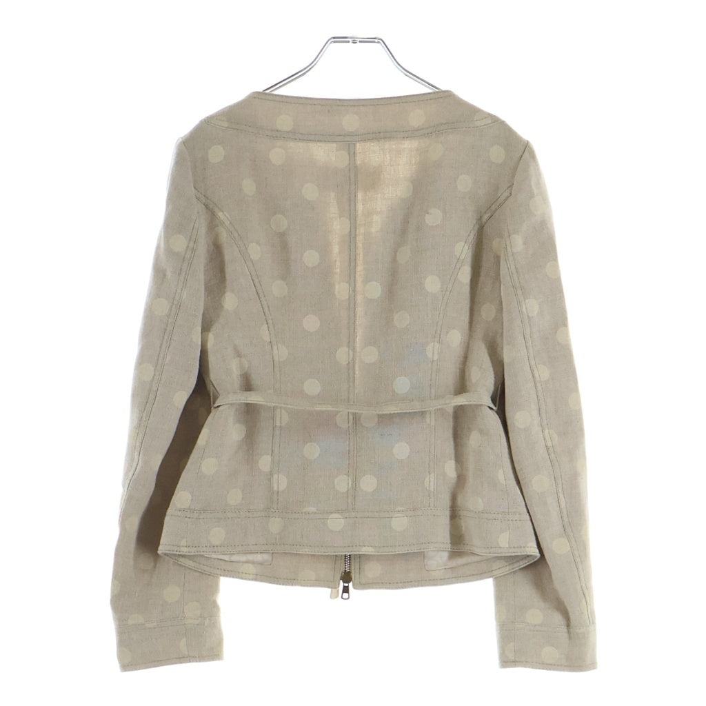 VALENTINO(ヴァレンティノ) 水玉 麻 リネン セットアップ スカート ジャケット #42 ベージュ レディース